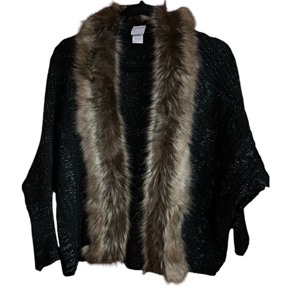 angels of the North Anthropologie Sweaters - NORTHERN ANGEL FOR ANTHROPOLOGIE FAUX FUR CABLE KNIT CARDIGAN